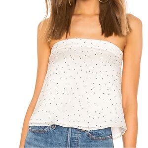 White polka dot tie back top
